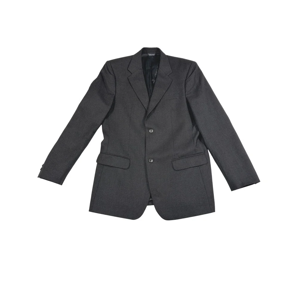 Banana Republic Mens 42R Wool Blazer Charcoal Gray 2 Button Suit Jacket